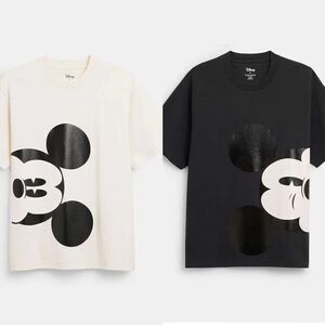 Coach X Disney CN321 Mickey Mouse Skater T Shirt white and black NWT Org $198